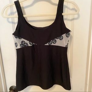 NWOT Black Flowers Eliza Audley Tank Top